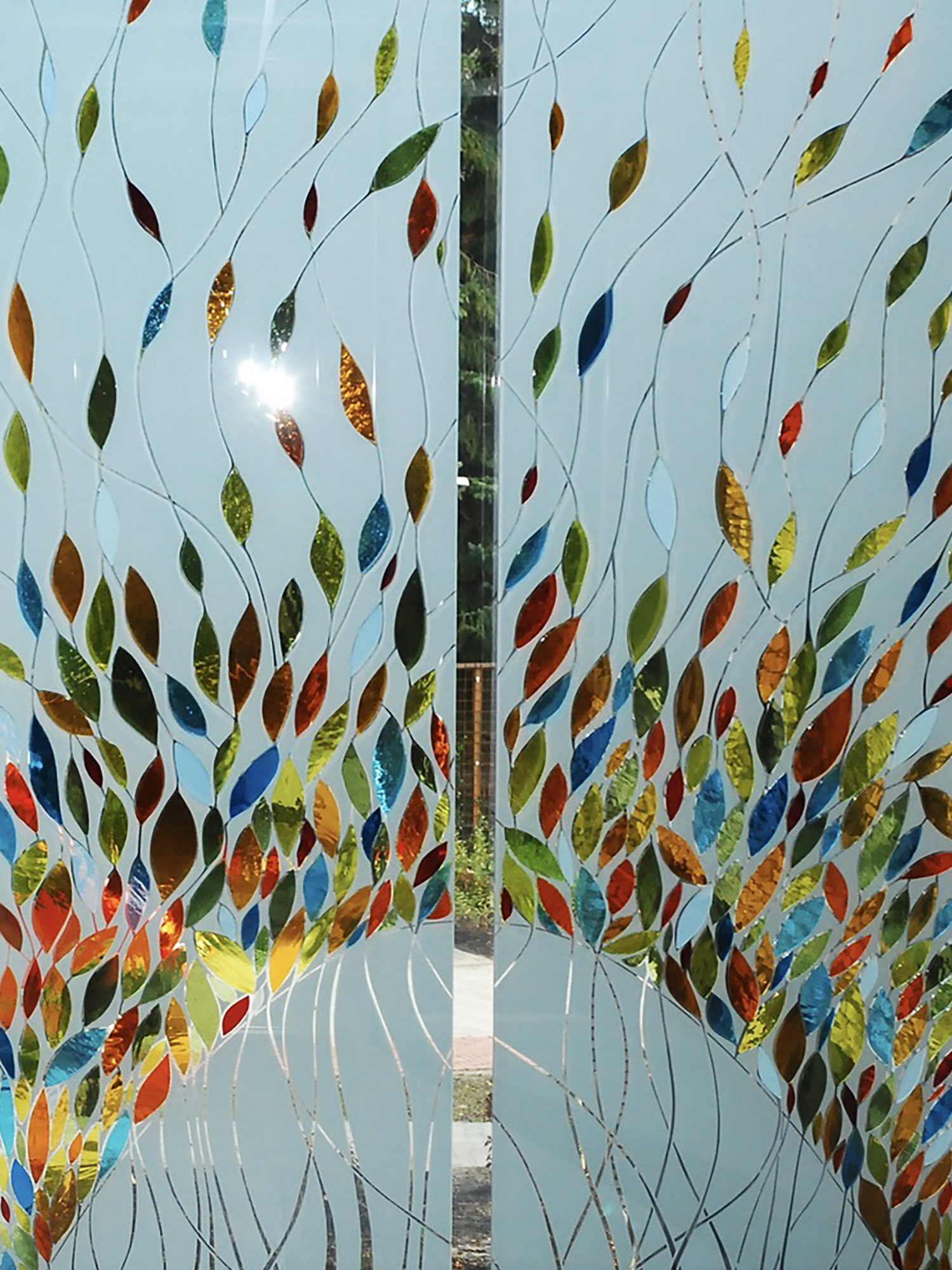 Glaskunst wanden Woon-zorgcomplex ’t Talma, Laren